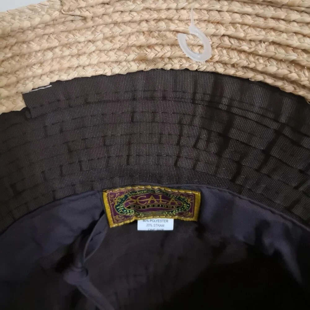 NEW Scala Raffia Summer Hat Brown 4